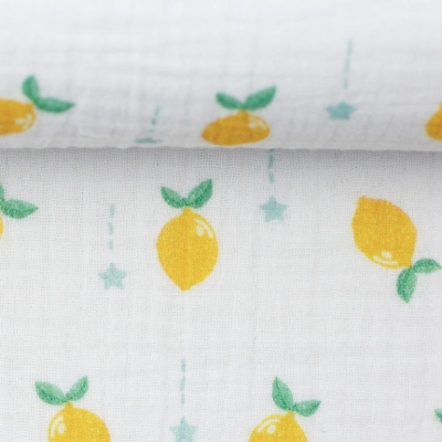 Musselin "Thea" Zitronen | Weiß